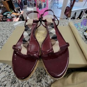 Burberry Berry Red and Nova Check sandals